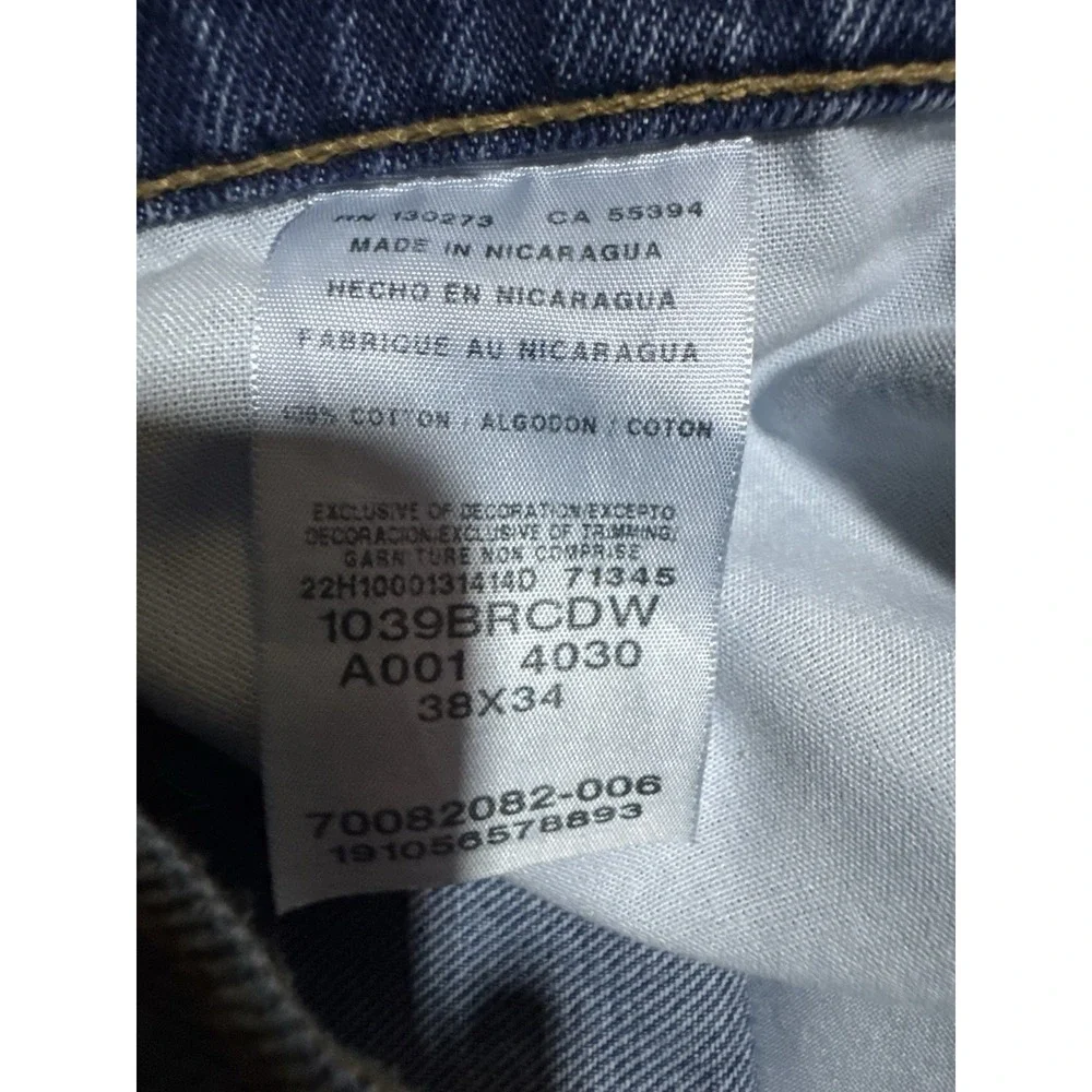 Wrangler Blue Ridge Blue Jeans Men's Size 38x34 Straight Leg 1039BRCDW